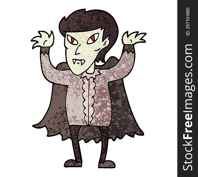 grunge textured illustration cartoon vampire