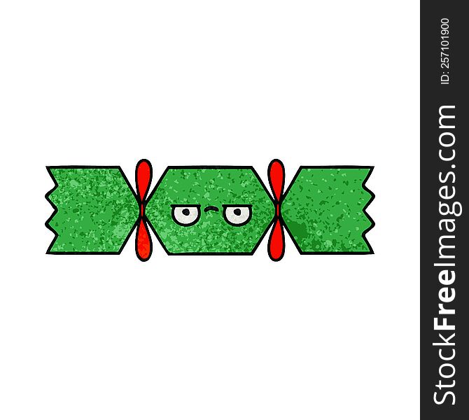 Retro Grunge Texture Cartoon Christmas Cracker