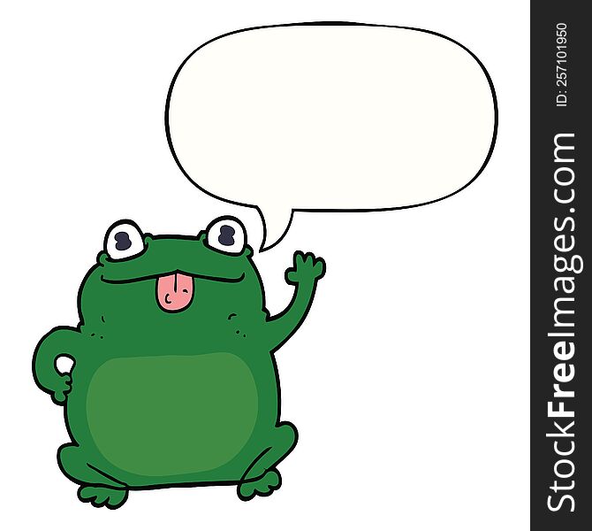 Cartoon Frog And Speech Bubble
