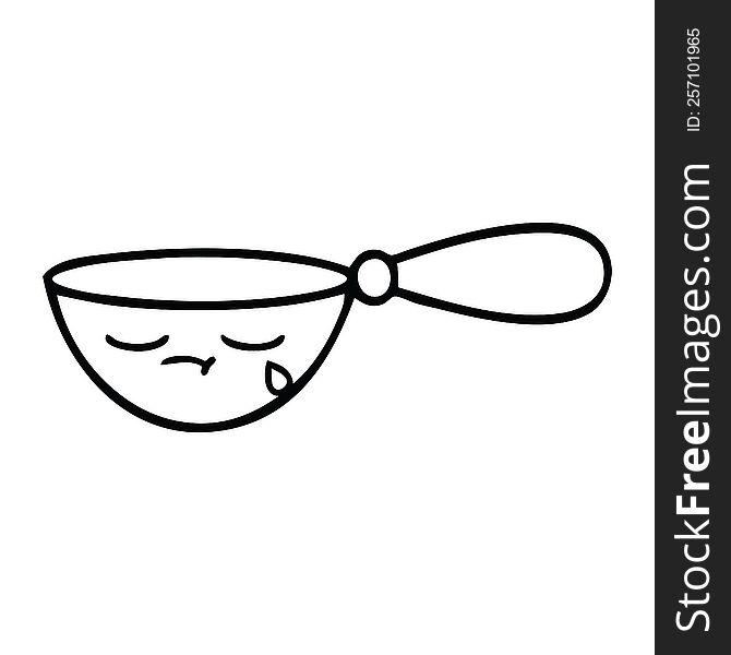 Line Drawing Cartoon Measuring Spoon