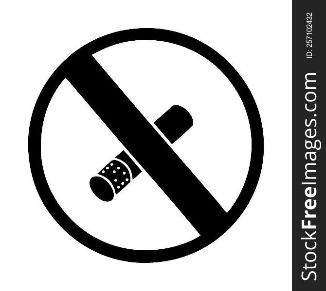 flat symbol of a no smoking allowed sign