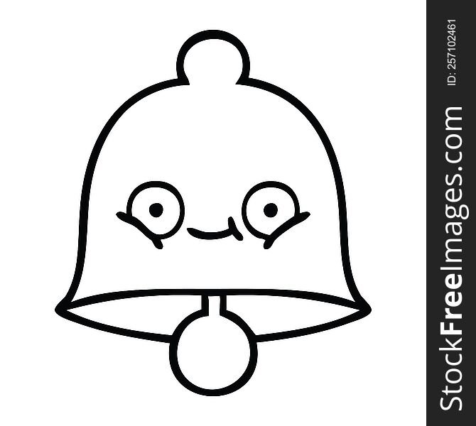 line drawing cartoon of a bell. line drawing cartoon of a bell