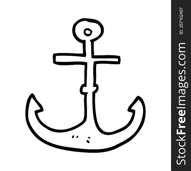 line drawing cartoon ship anchor