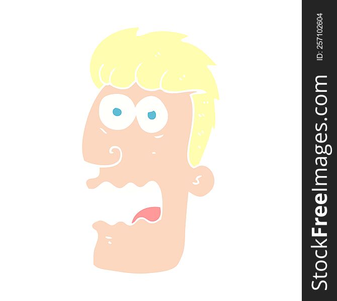 Flat Color Illustration Of A Cartoon Shocked Man