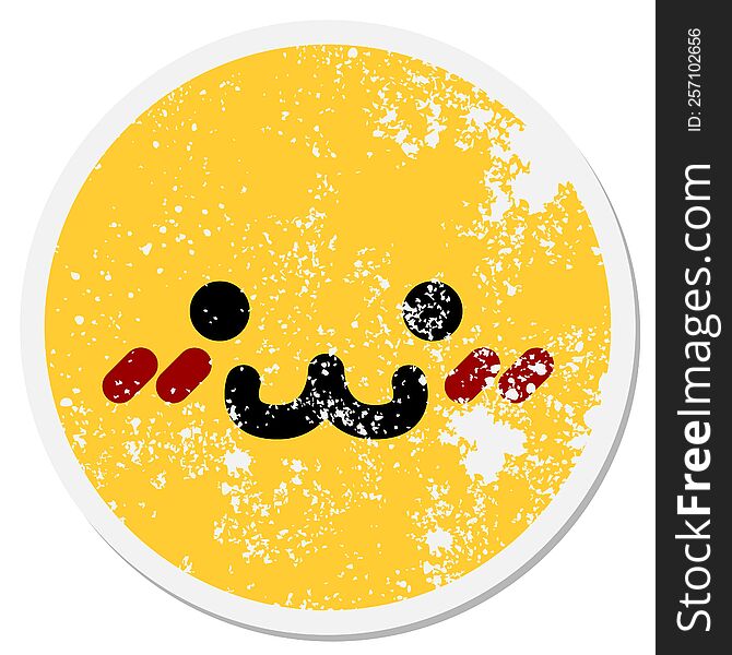 Blushing Animal Face Circular Sticker