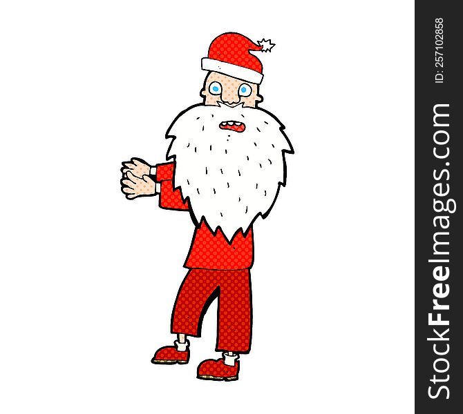 cartoon man in santa hat