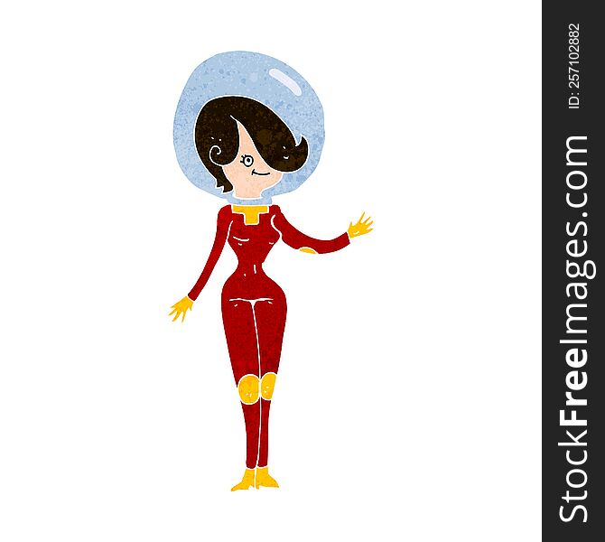 Cartoon Space Woman