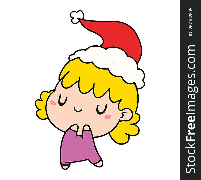 Christmas Cartoon Of Kawaii Girl
