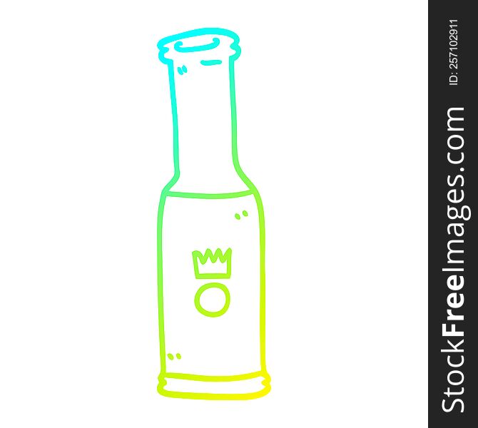 Cold Gradient Line Drawing Cartoon Bottle Of Pop