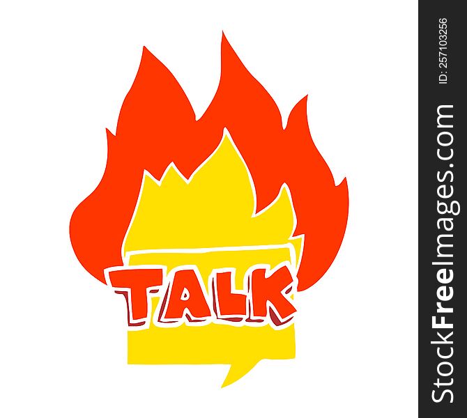 Flat Color Illustration Of A Cartoon Talk Symbol