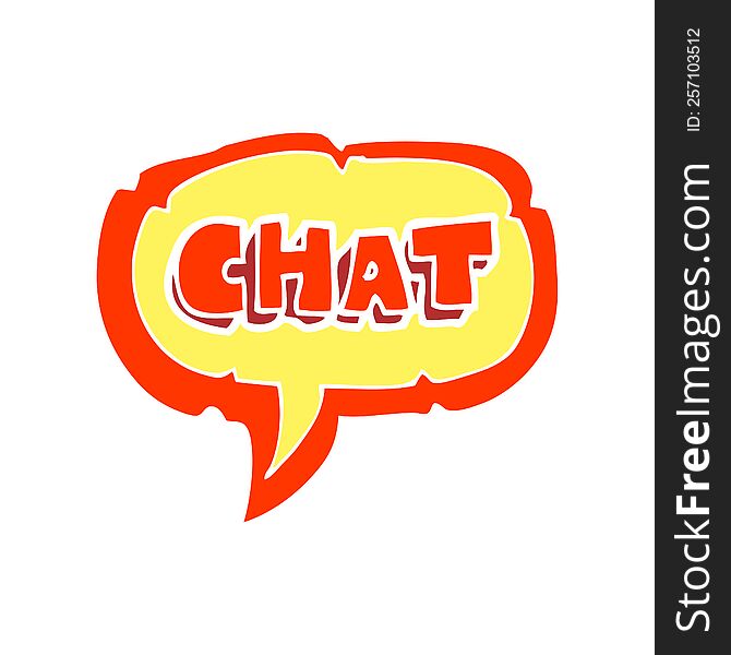 Flat Color Illustration Of A Cartoon Chat Symbol