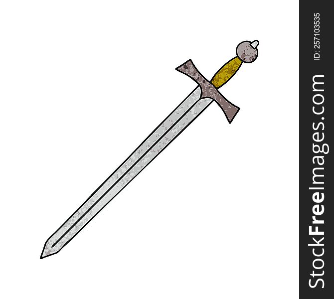 Quirky Hand Drawn Cartoon Sword