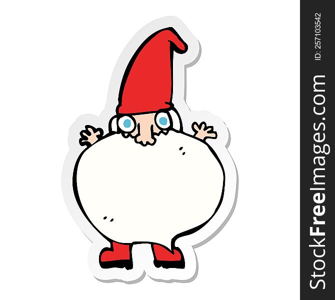 Sticker Of A Cartoon Tiny Santa