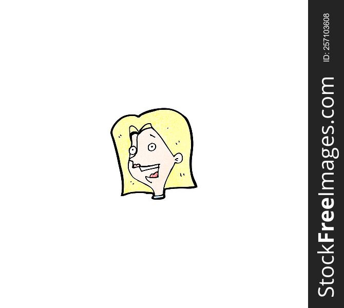 cartoon happy blond woman