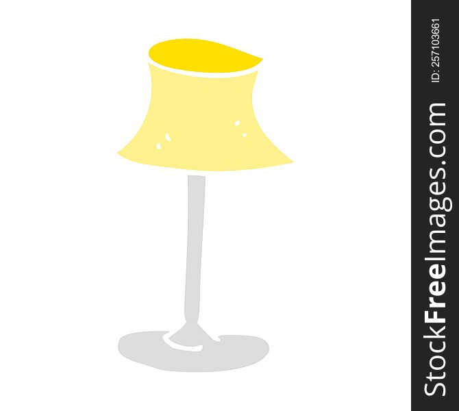 Flat Color Illustration Of A Cartoon Lamp