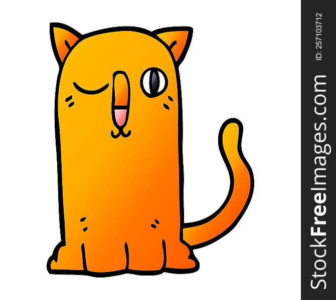 cartoon doodle funny cat