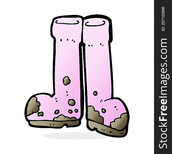 cartoon muddy boots