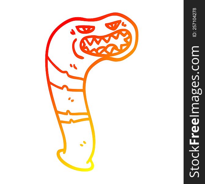 Warm Gradient Line Drawing Cartoon Monster Leech
