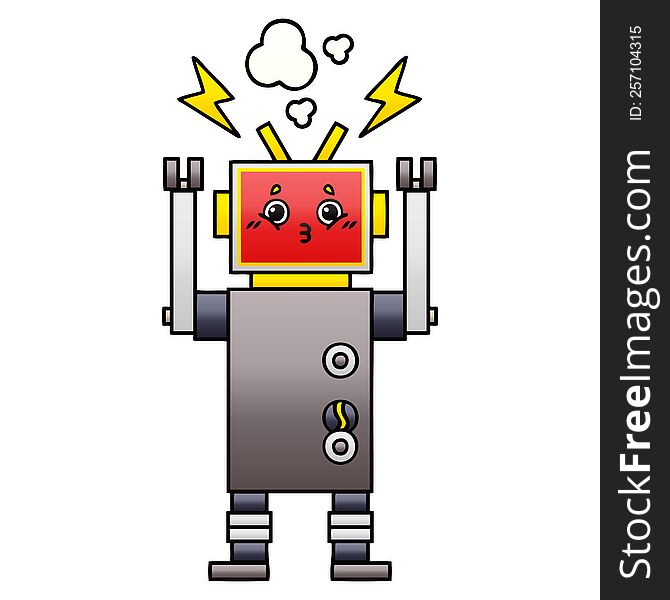 Gradient Shaded Cartoon Robot Malfunction