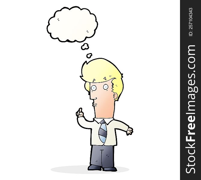 Cartoon Man With Question With Thought Bubble