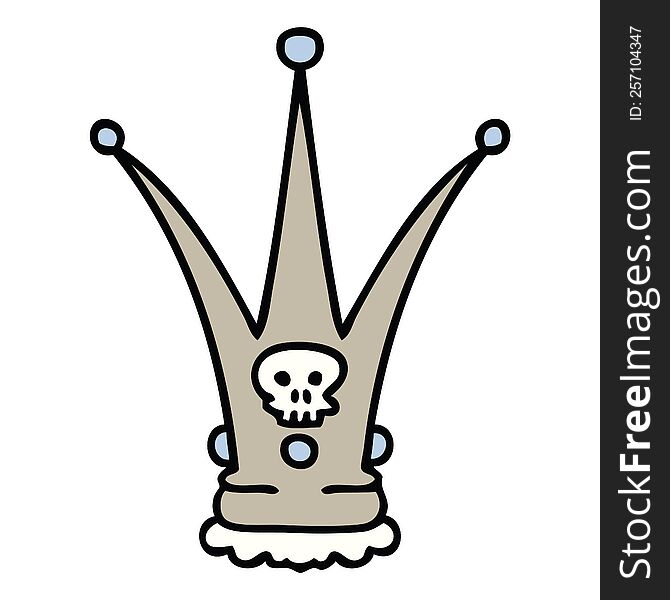 hand drawn quirky cartoon death crown. hand drawn quirky cartoon death crown
