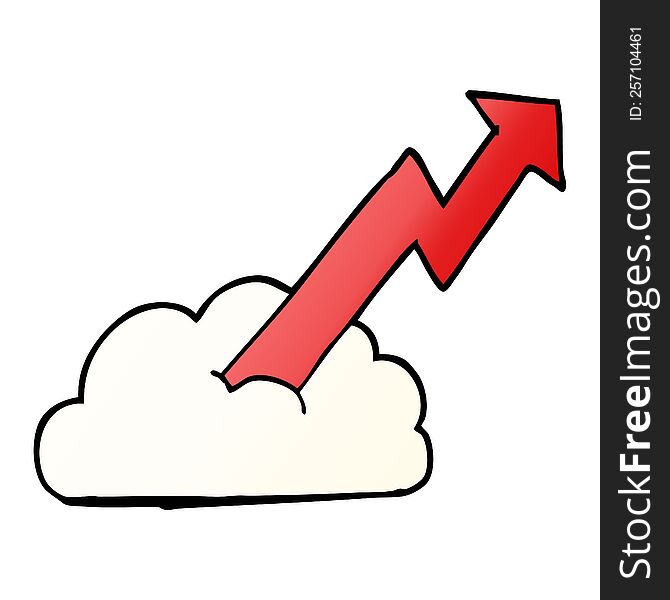 cartoon doodle business growth arrow