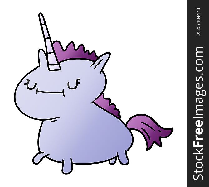 Gradient Cartoon Doodle Of A Magical Unicorn