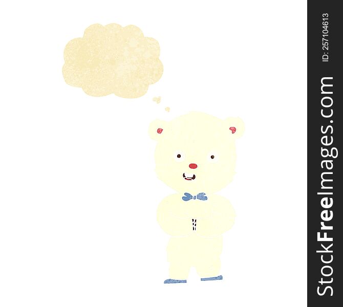 Cartoon Teddy Polar Bear With Thought Bubble