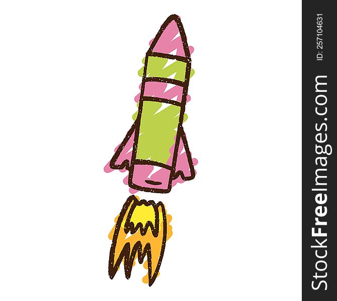 Space Rocket Chalk Drawing