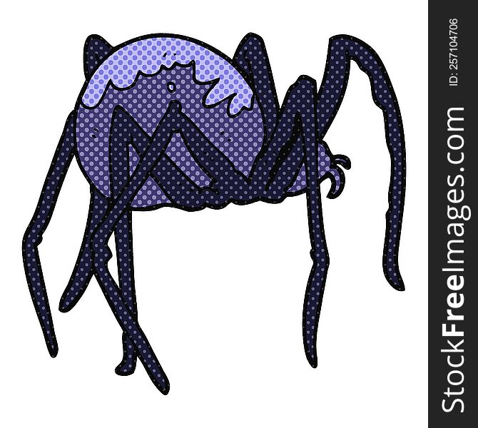 freehand drawn cartoon creepy spider