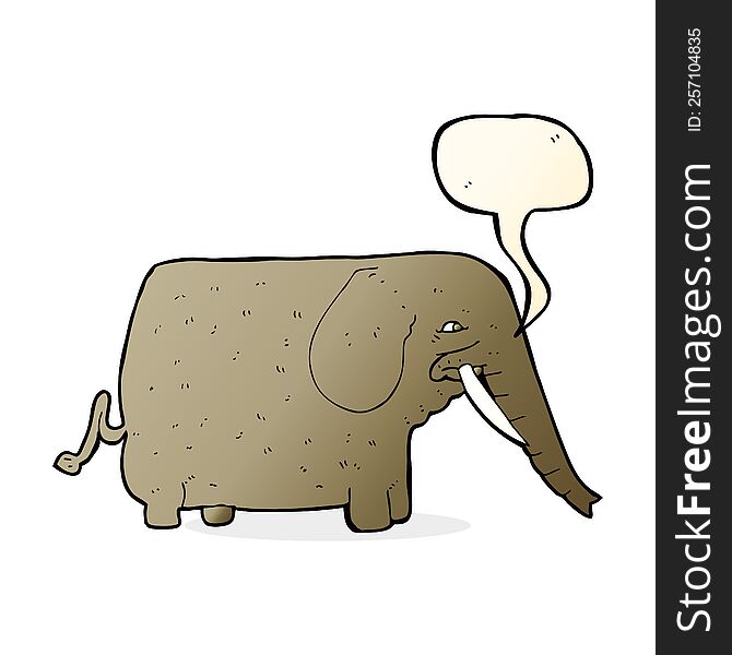 cartoon mammoth with speech bubble