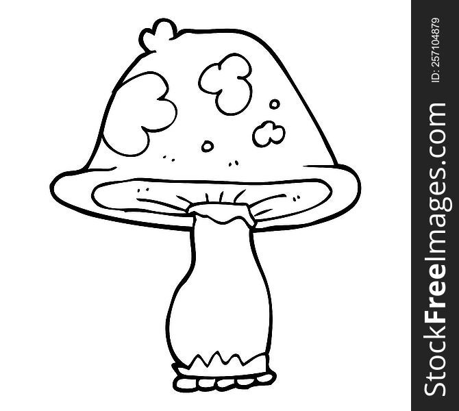 black and white cartoon mushroom
