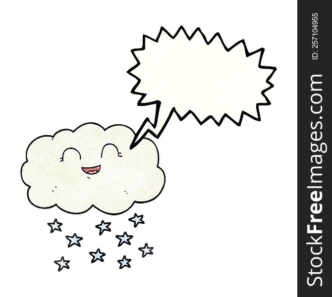 freehand speech bubble textured cartoon cloud snowing
