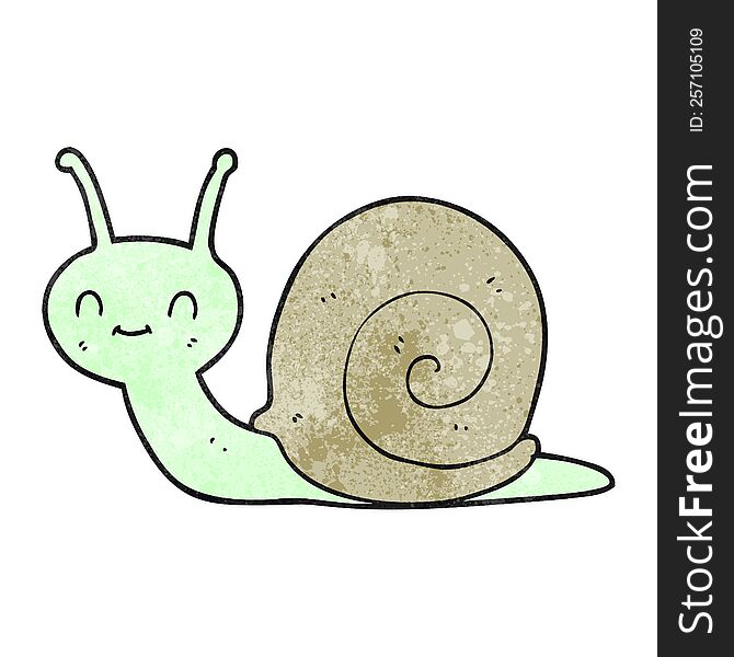 freehand textured cartoon cute snail