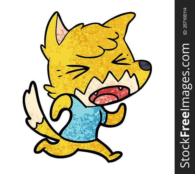 angry cartoon fox running. angry cartoon fox running