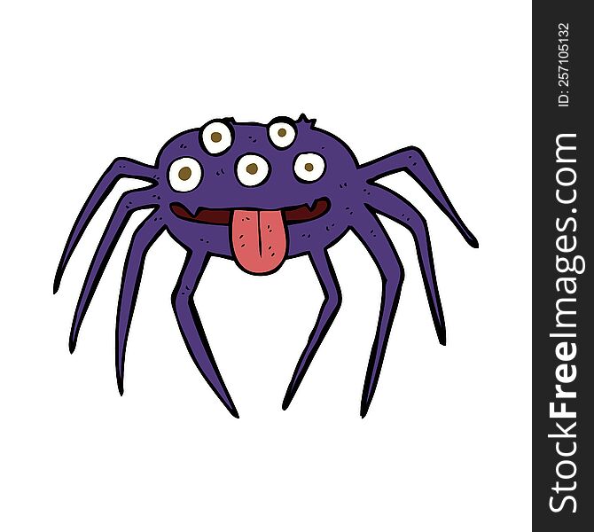 Cartoon Gross Halloween Spider