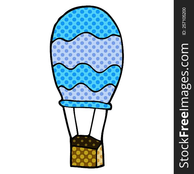 cartoon doodle hot air balloon