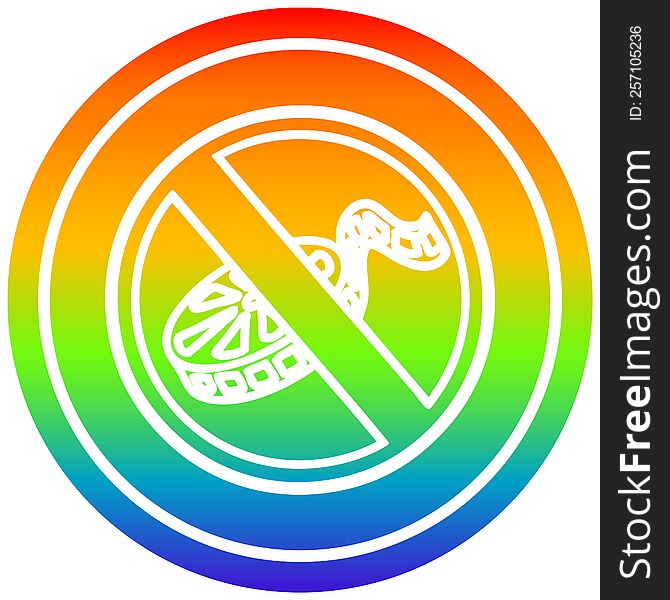 no filming circular icon with rainbow gradient finish. no filming circular icon with rainbow gradient finish