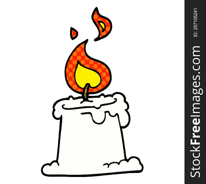 cartoon doodle candle burning
