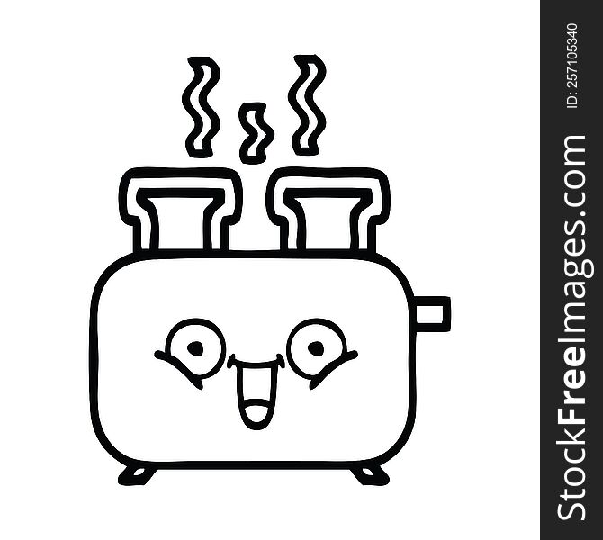 Line Drawing Cartoon Of A Toaster