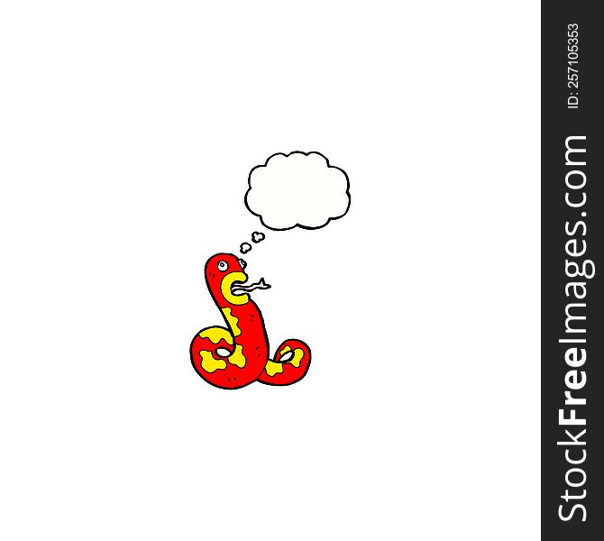 Snake With Thought Bubble Cartoon