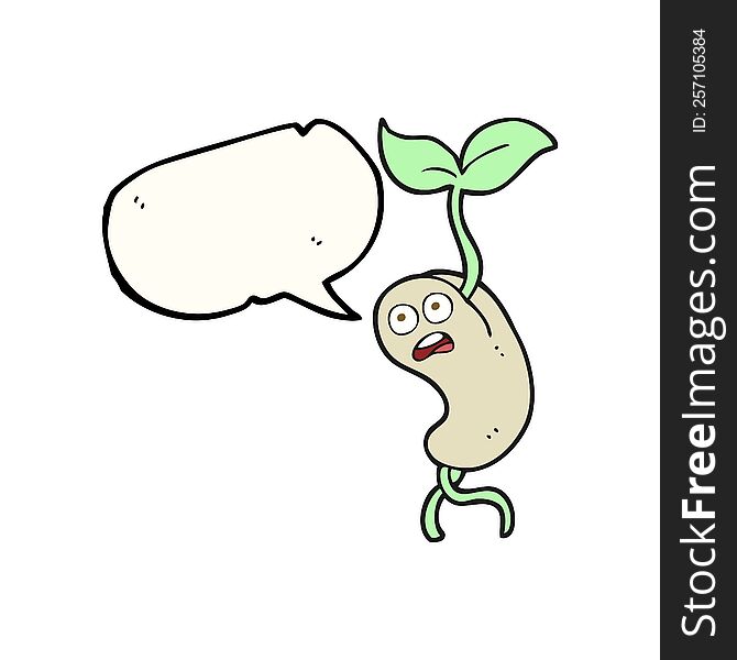 Speech Bubble Cartoon Sprouting Seed