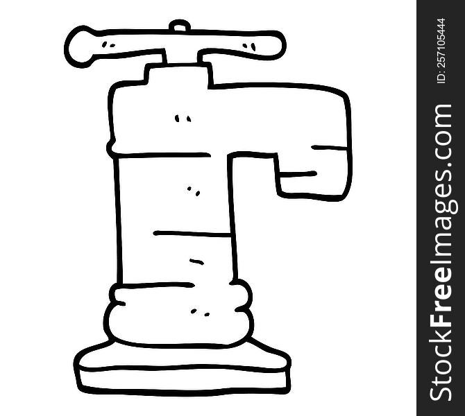 Line Drawing Cartoon Faucet