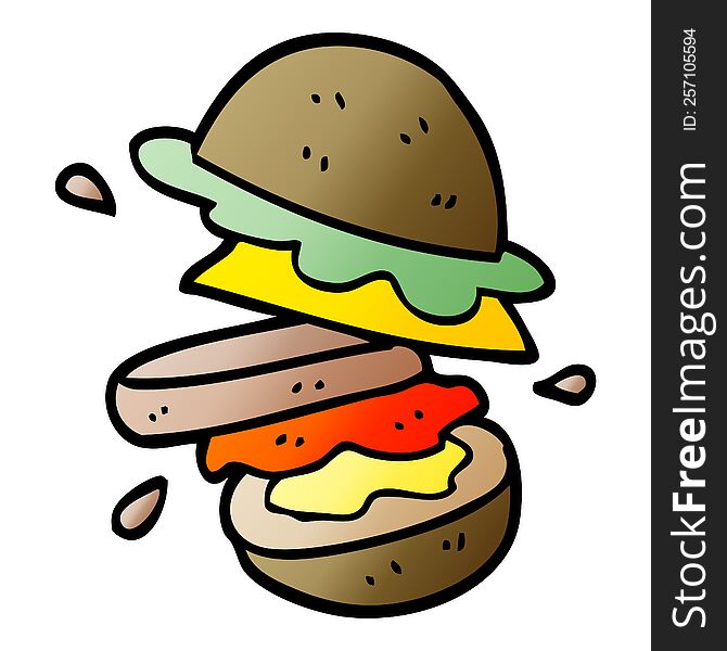 cartoon doodle of a burger