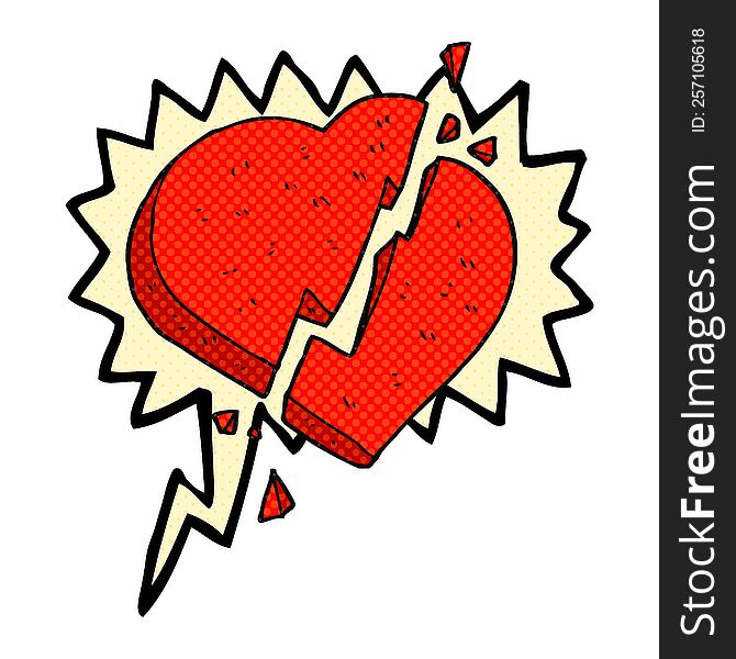Comic Book Speech Bubble Cartoon Broken Heart Symbol