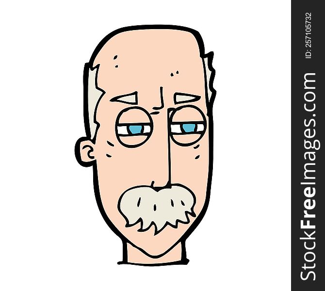 cartoon annoyed old man