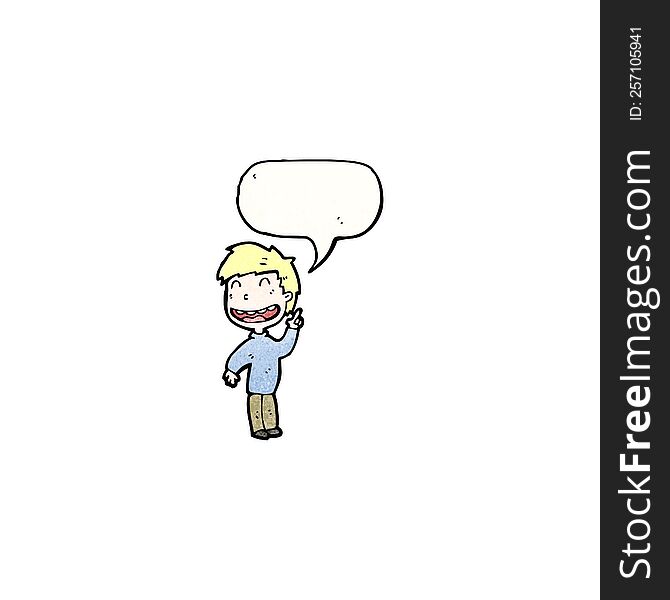 Cartoon Boy Explaining Idea
