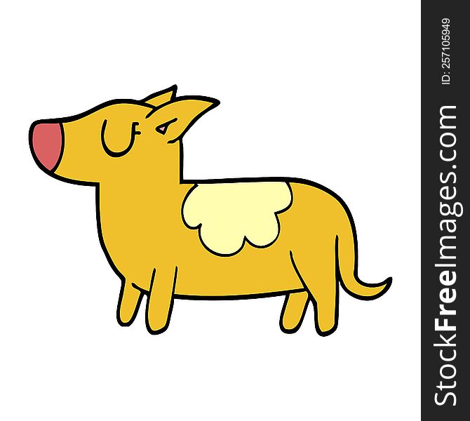 cartoon doodle standing dog