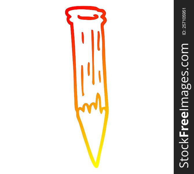 warm gradient line drawing of a cartoon bloody vampire stake