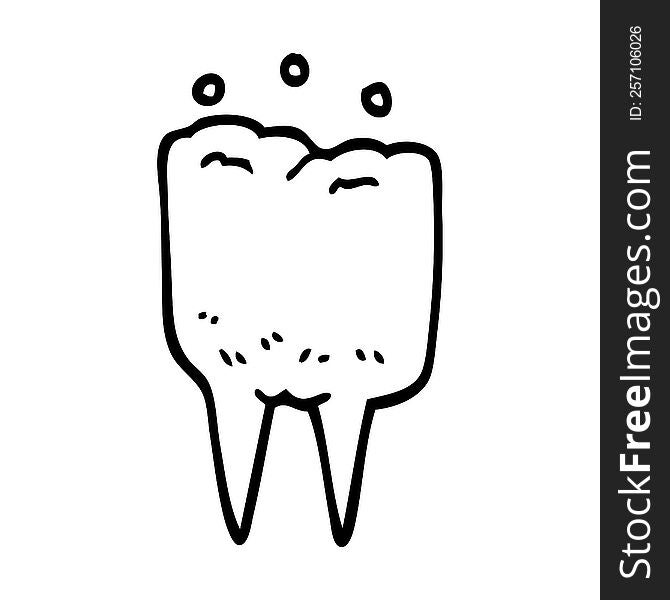 line drawing cartoon tooth